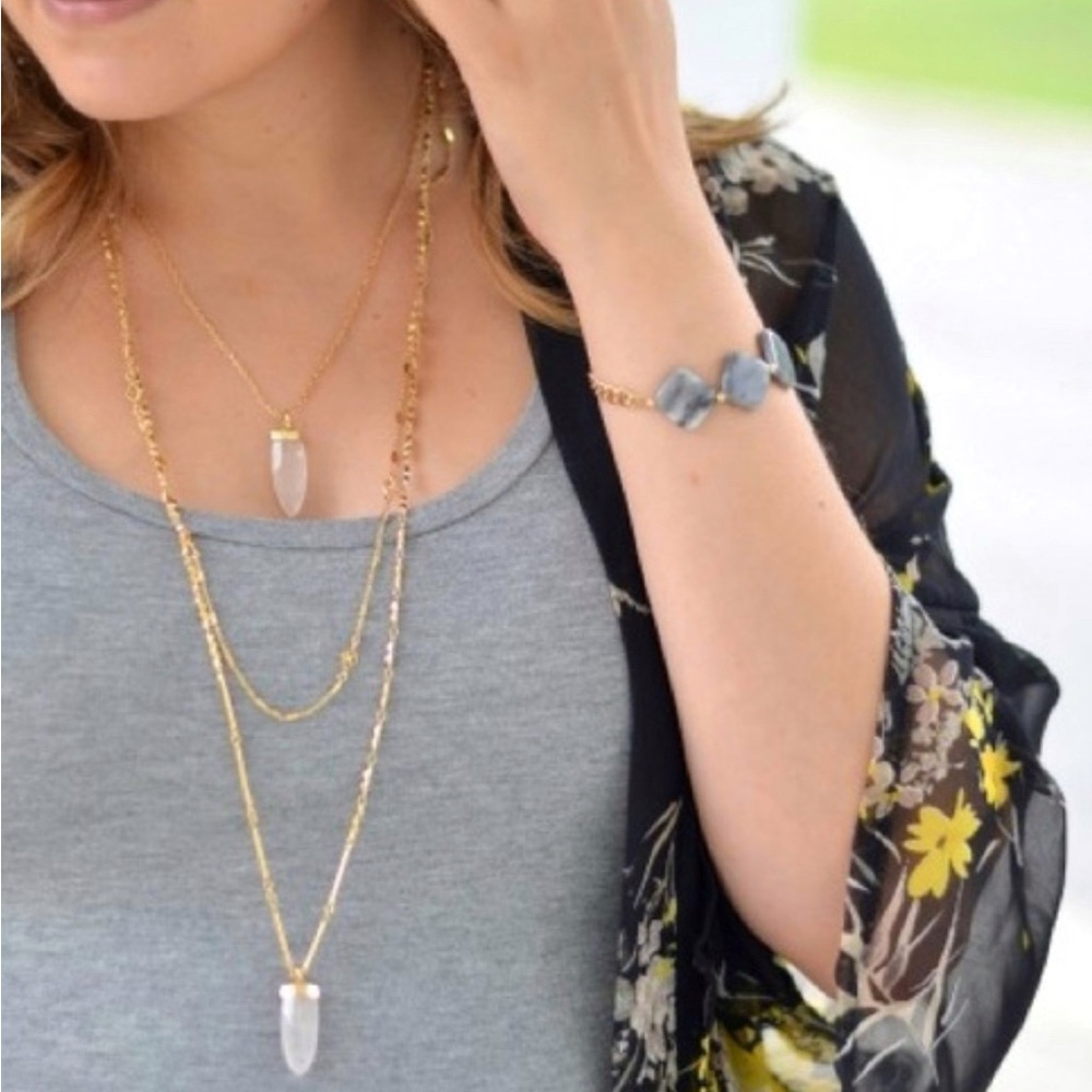 Elegant Gold and Silver Pendant Necklace Set